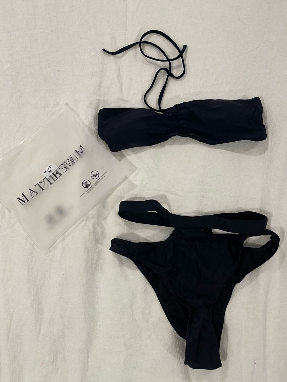 Matte Collection Swim Black Cutout Bikini Set
